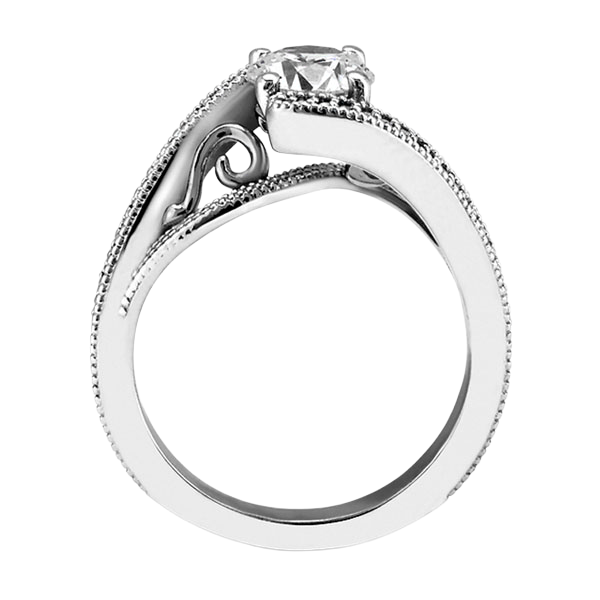 Milligrain Old Cut Natural Earth Mined Diamond Ring Twisted Shank Antique Style 3 Carats