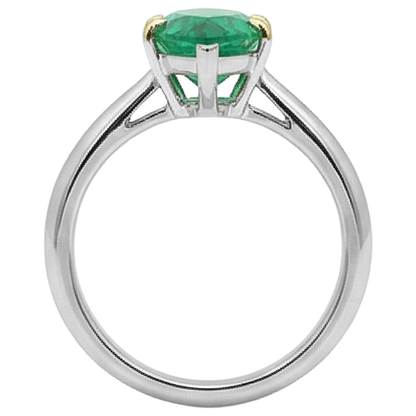 Natural Real ( Not Lab Grown ) Minimalist Green Emerald GIA Ring Solitaire Marquise Cut