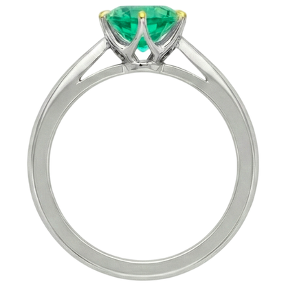 Natural Real ( Not Lab Grown ) Minimalist Green Emerald GIA Womens Ring