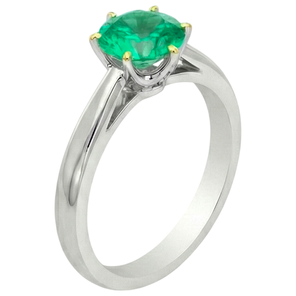 Natural Real ( Not Lab Grown ) Minimalist Green Emerald GIA Womens Ring