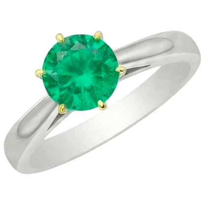 Natural Real ( Not Lab Grown ) Minimalist Green Emerald GIA Womens Ring