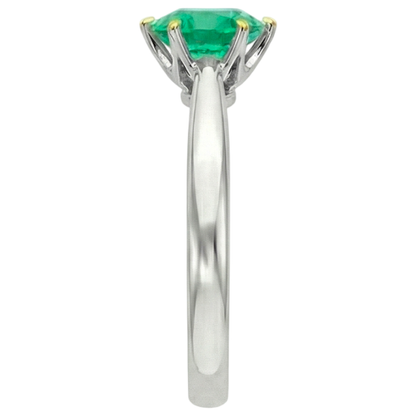 Natural Real ( Not Lab Grown ) Minimalist Green Emerald GIA Womens Ring