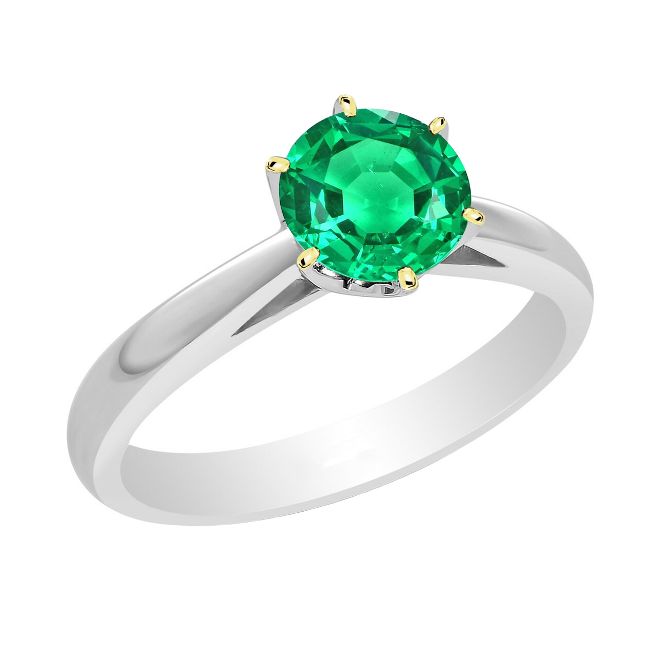 Minimalist Green Emerald Womens Ring