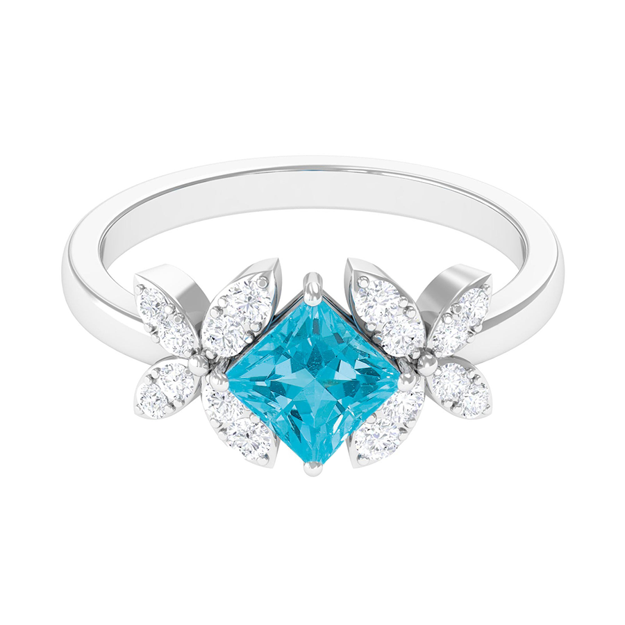Modern Floral Paraiba Cocktail Ring
