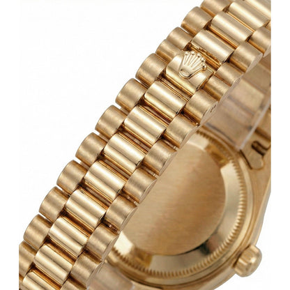 Mop Diamond Dial Rolex Presidential Style Bezel Watch Yellow Gold Woman