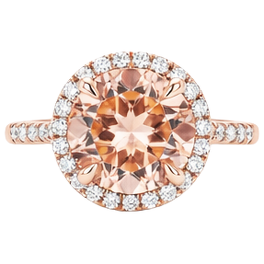 natural round morganite 11.50ct ring side angle