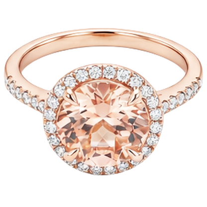 natural round morganite 11.50ct ring close up detail