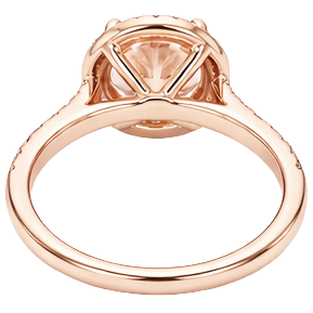 natural round morganite 11.50ct ring with diamond accents