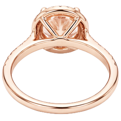 natural round morganite 11.50ct ring with diamond accents