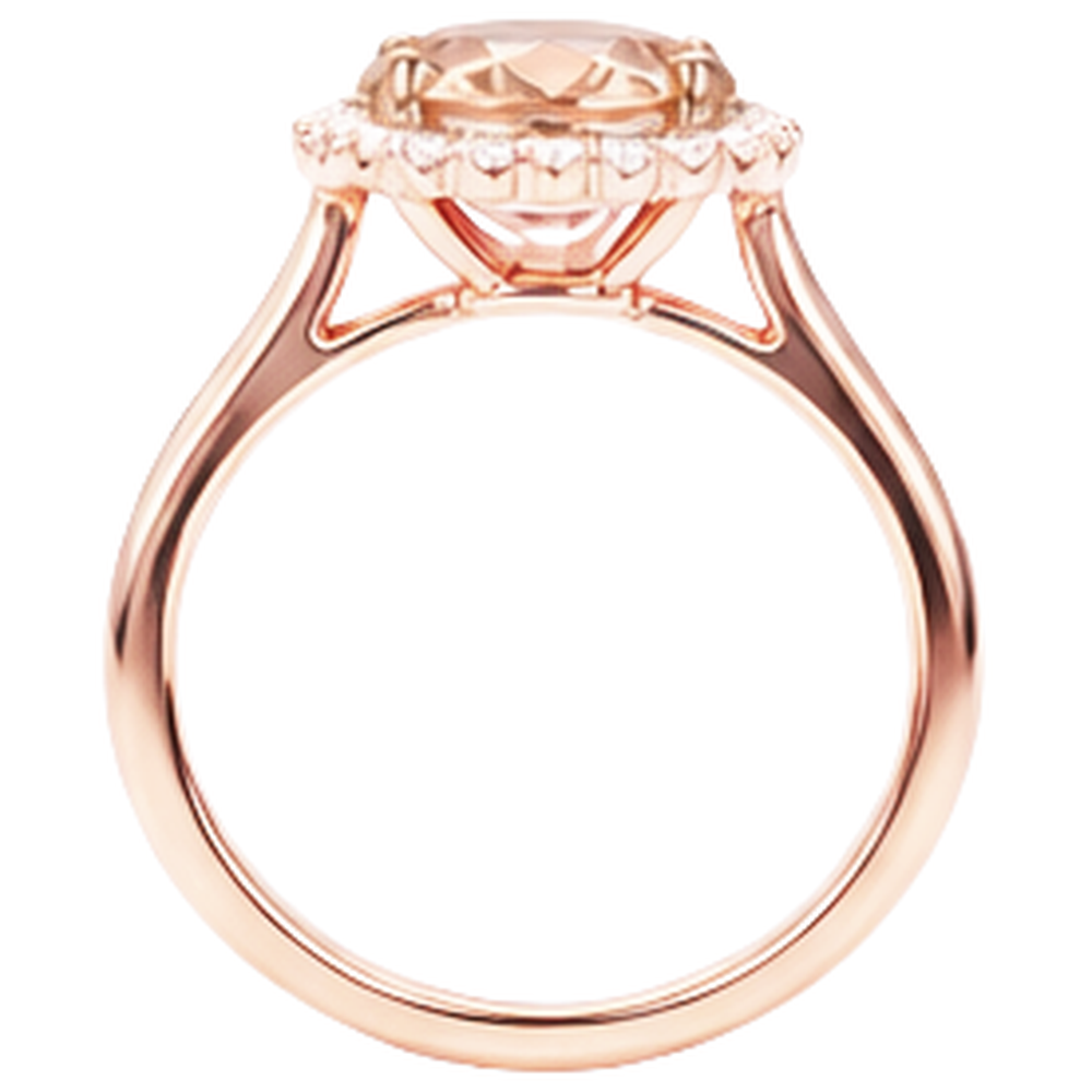 Morganite With Natural Earth Mined Diamonds 11.75 Carats Wedding Ring Rose Gold 14K New