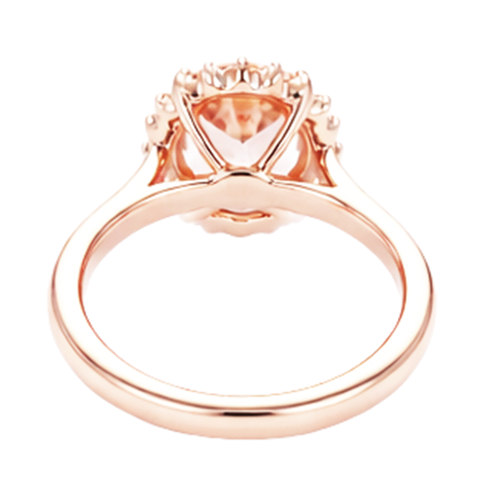 Morganite With Natural Earth Mined Diamonds 11.75 Carats Wedding Ring Rose Gold 14K New