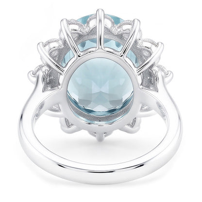 Natural Aquamarine Ring 11.50ct - White Gold 14K