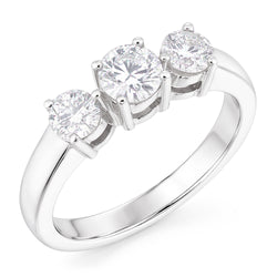 Natural Diamond Ring 1.50ct - White Gold 14K