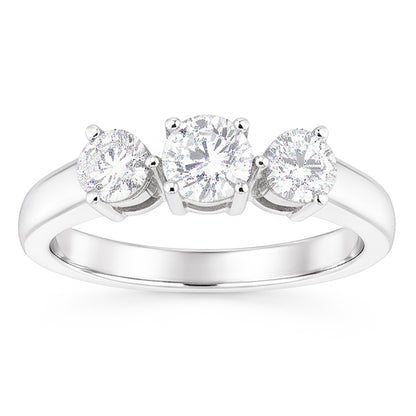 Natural Diamond Ring 1.50ct - White Gold 14K