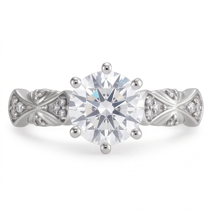Natural Diamond Ring 1.75ct - White Gold 14K