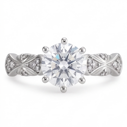 Natural Diamond Ring 1.75ct - White Gold 14K