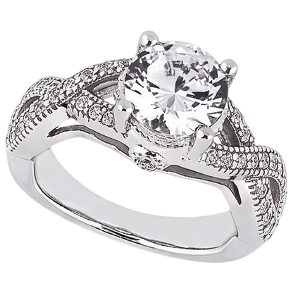 Natural Diamond Ring 1.87ct - White Gold 14K