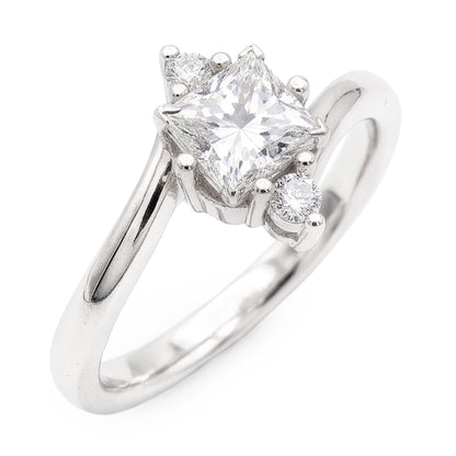 Natural Diamond Ring 2.20ct - White Gold 14K