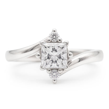Natural Diamond Ring 2.20ct - White Gold 14K