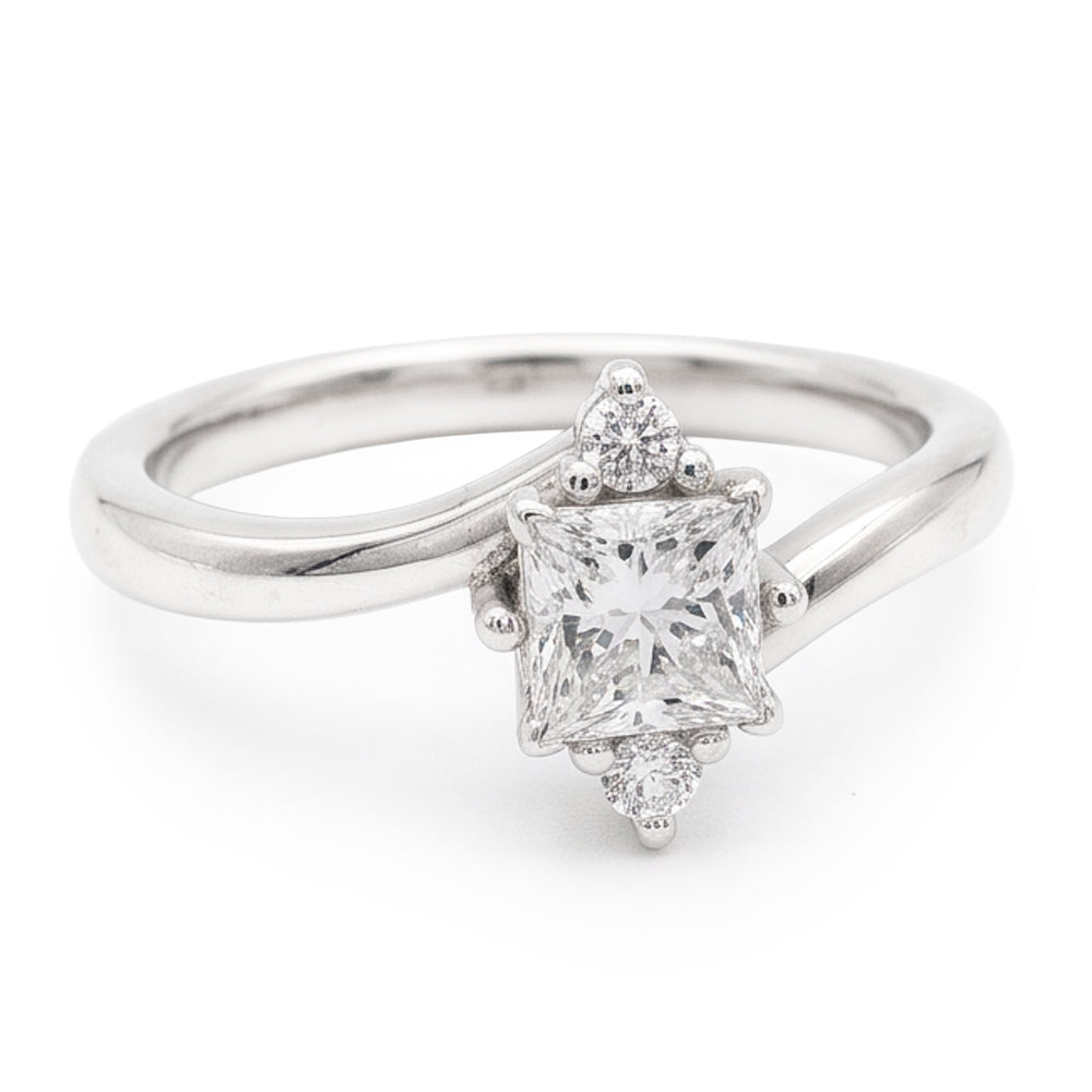 Natural Diamond Ring 2.20ct - White Gold 14K