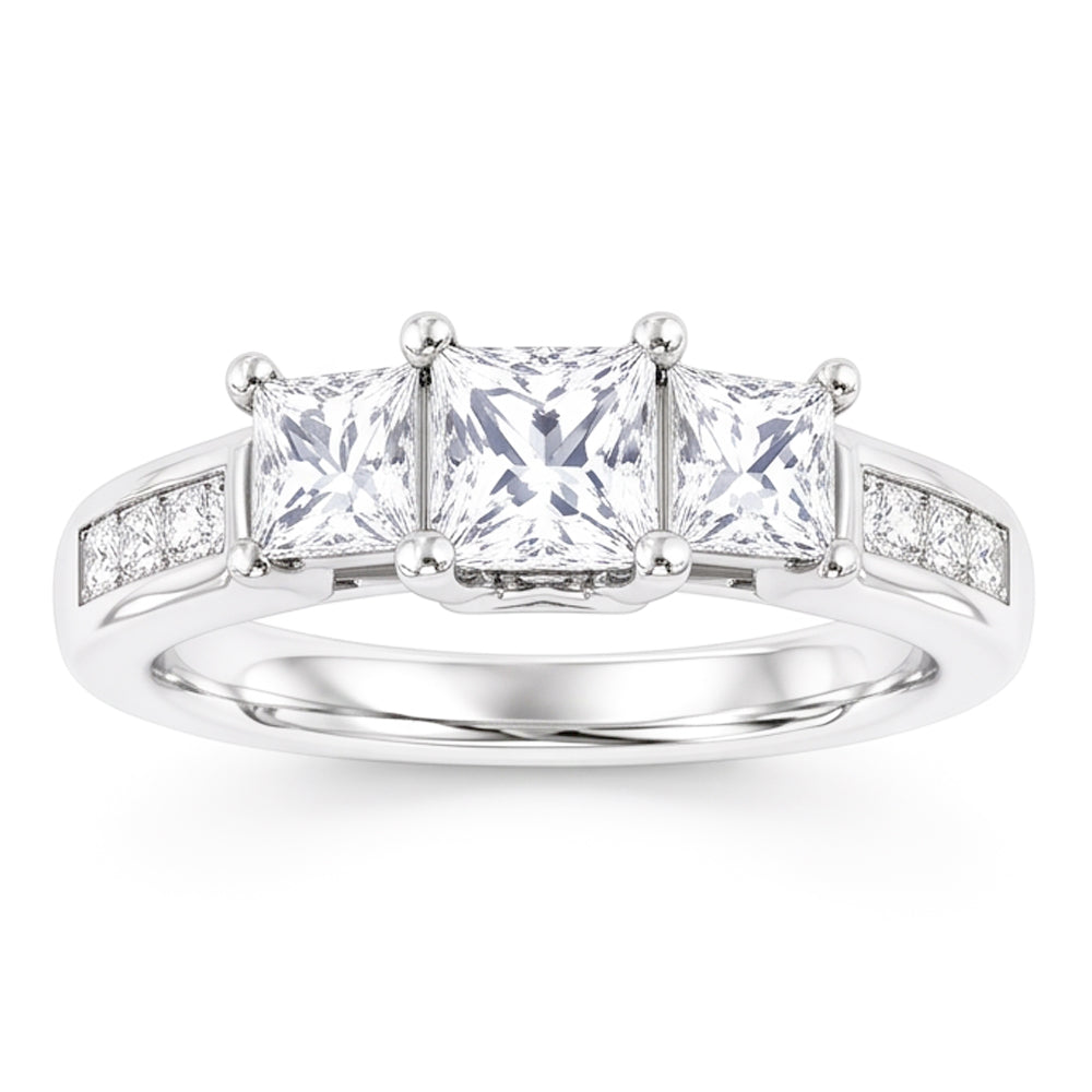 Natural Diamond Ring 2.25ct - White Gold 14K