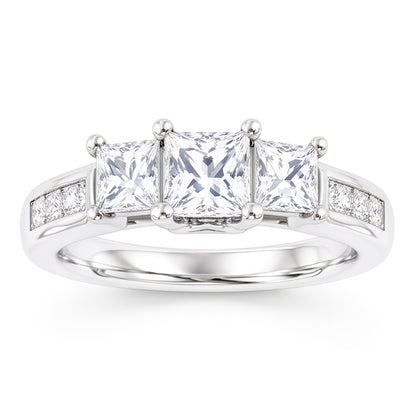 Natural Diamond Ring 2.25ct - White Gold 14K