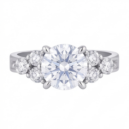 Natural Diamond Ring 2.60ct - White Gold 14K