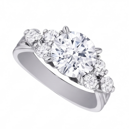 Natural Diamond Ring 2.60ct - White Gold 14K