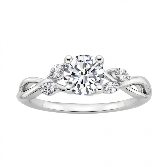 Natural Diamond Ring 2.94ct - White Gold 14K
