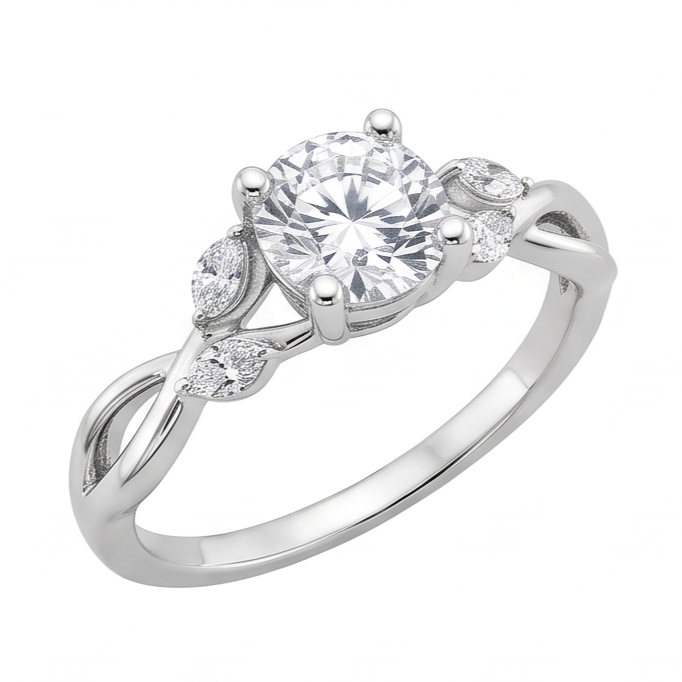 Natural Diamond Ring 2.94ct - White Gold 14K