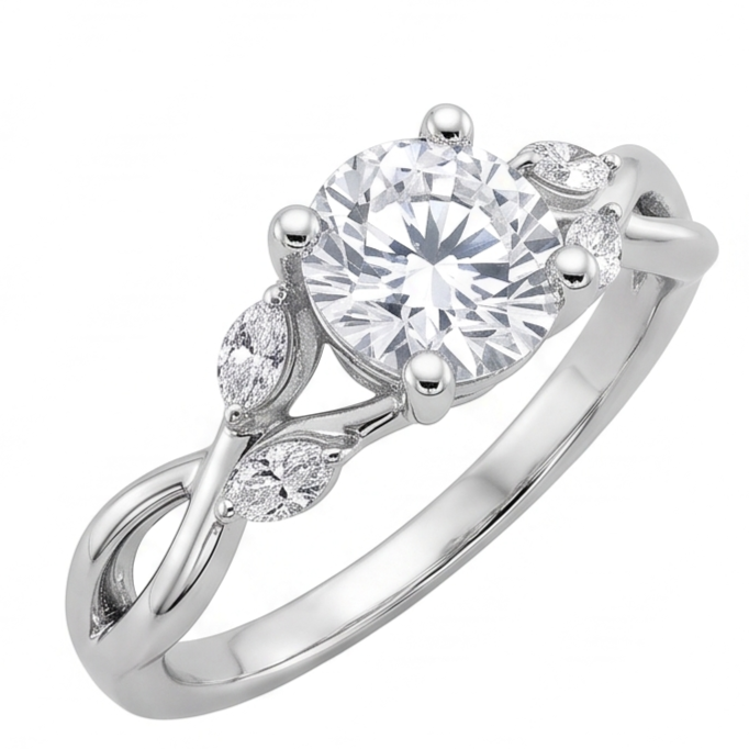 Natural Diamond Ring 2.94ct - White Gold 14K