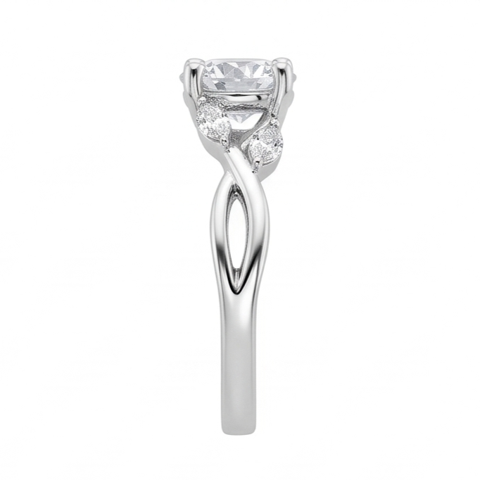 Natural Diamond Ring 2.94ct - White Gold 14K