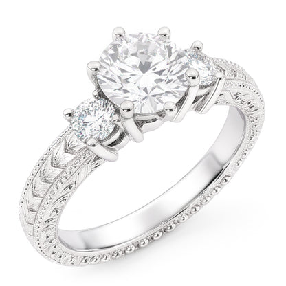 Natural Diamond Ring 3.20ct - White Gold 14K