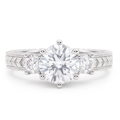 Natural Diamond Ring 3.20ct - White Gold 14K