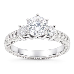Natural Diamond Ring 3.20ct - White Gold 14K