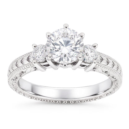 Natural Diamond Ring 3.20ct - White Gold 14K