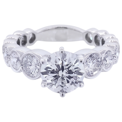 Natural Diamond Ring 3.50ct - White Gold 14K