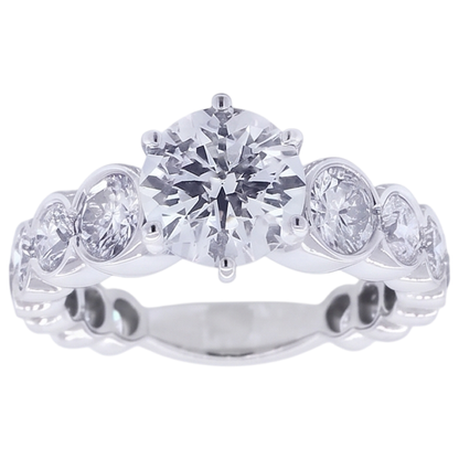Natural Diamond Ring 3.50ct - White Gold 14K