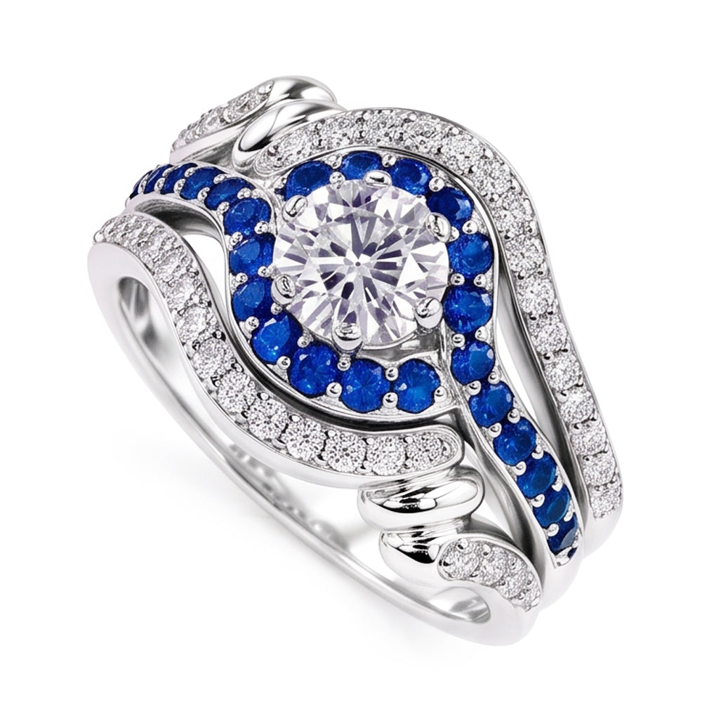 Natural Diamond Ring 3.50ct - White Gold 14K