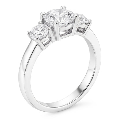 Natural Diamond Ring 3.50ct - White Gold 14K