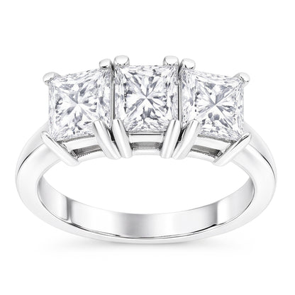 Natural Diamond Ring 3ct - White Gold 14K