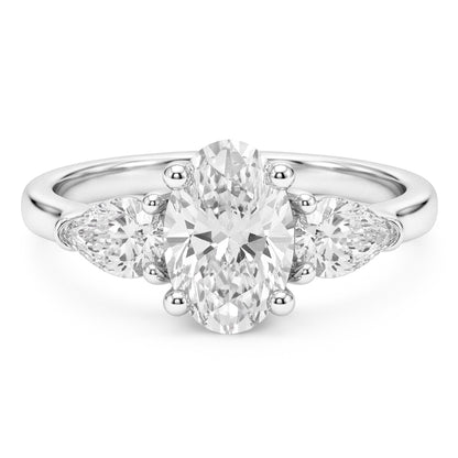 Natural Diamond Ring 4.50ct - White Gold 14K