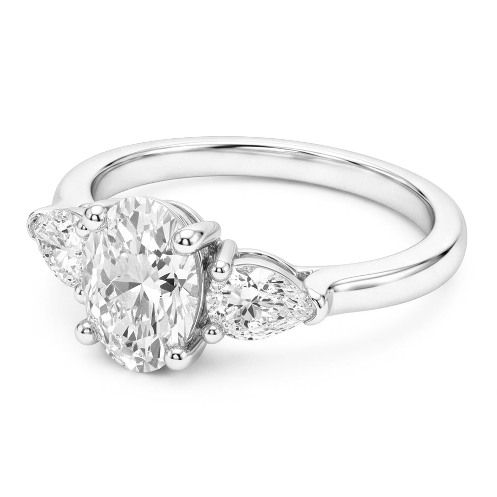 Natural Diamond Ring 4.50ct - White Gold 14K