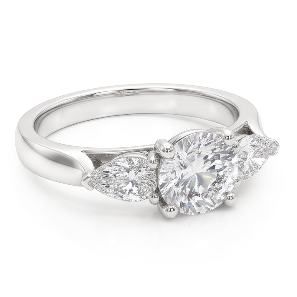 Natural Diamond Ring 4ct - White Gold 14K