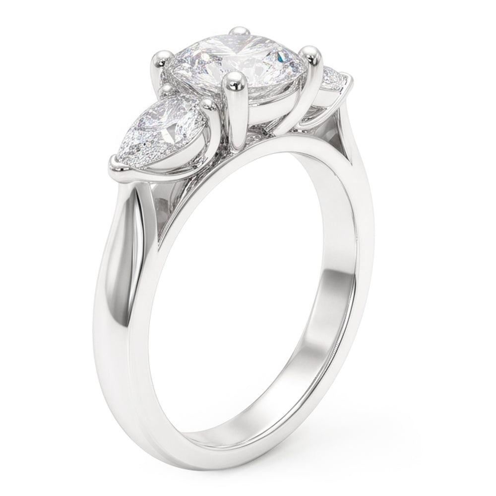 Natural Diamond Ring 4ct - White Gold 14K