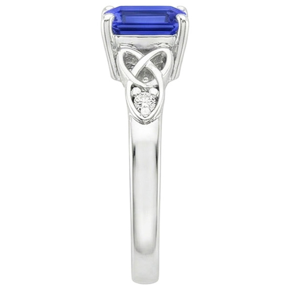 Natural Earth Mined Diamond 3 Stone Ring Emerald Blue Sapphire Vintage Style 3.25 Carats