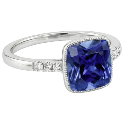 natural round sapphire 6ct ring side angle