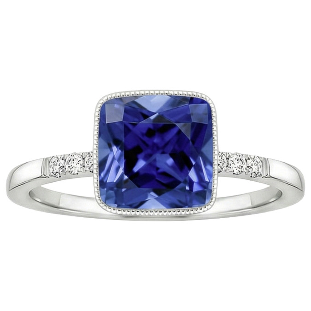 natural round sapphire 6ct ring close up detail