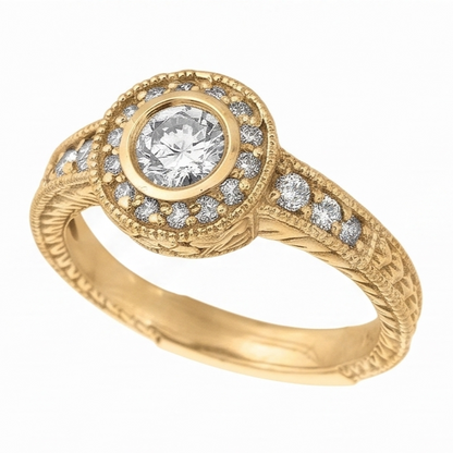 Natural Earth Mined Diamond Anniversary 0.80 Carat Fancy Ring Bezel Setting Jewelry YG 14K