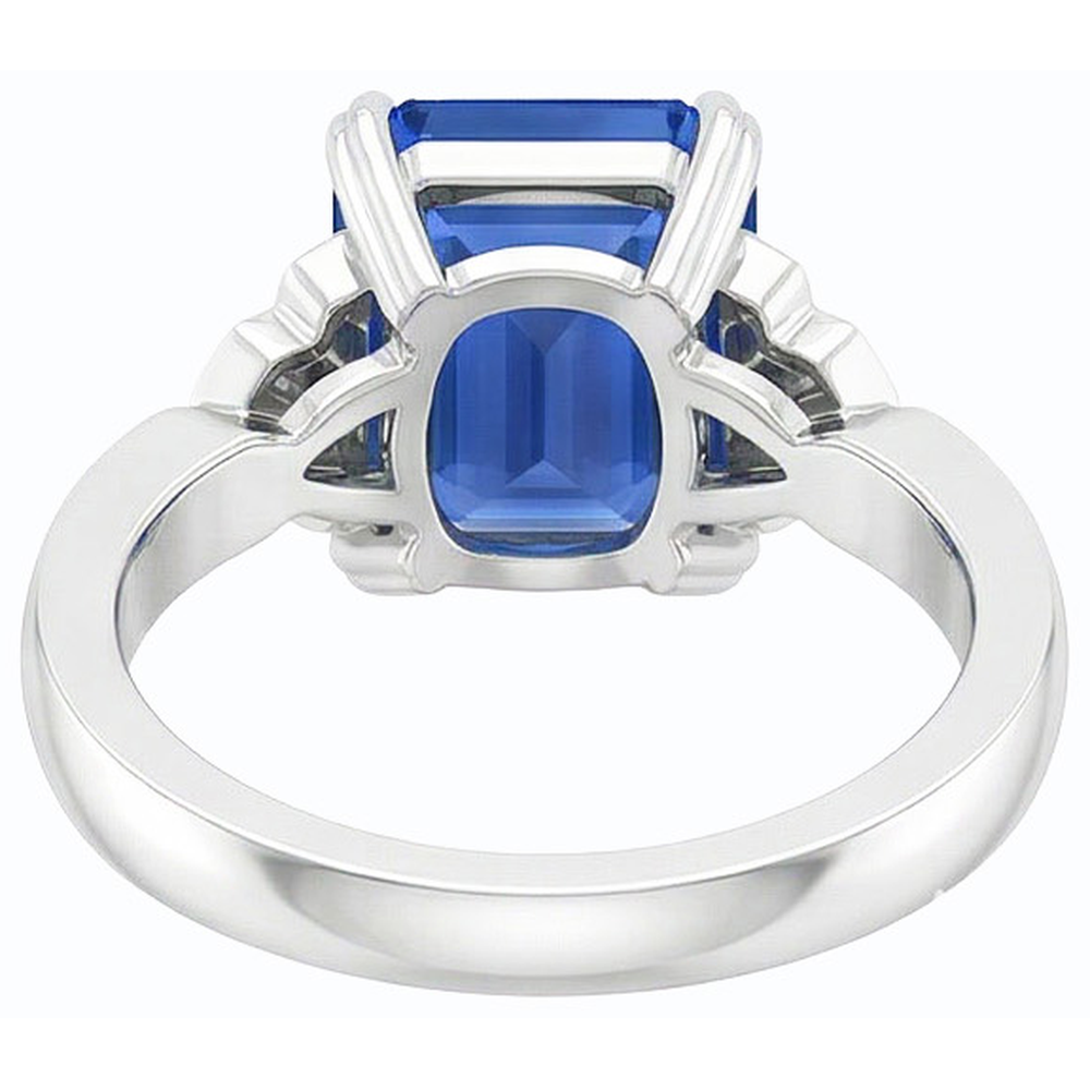 Natural Earth Mined Diamond Anniversary Emerald Ceylon Sapphire Ring 3 Carats Jewelry